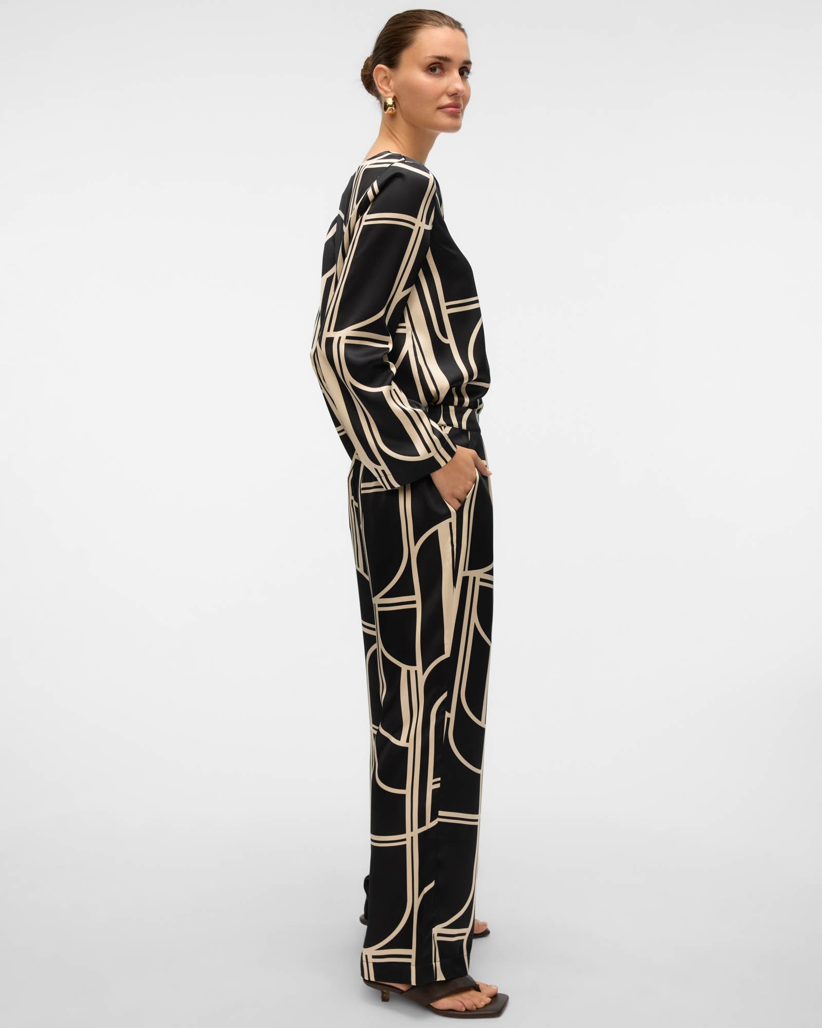VMHADLEY PRINTED WIDE-LEG PANTS